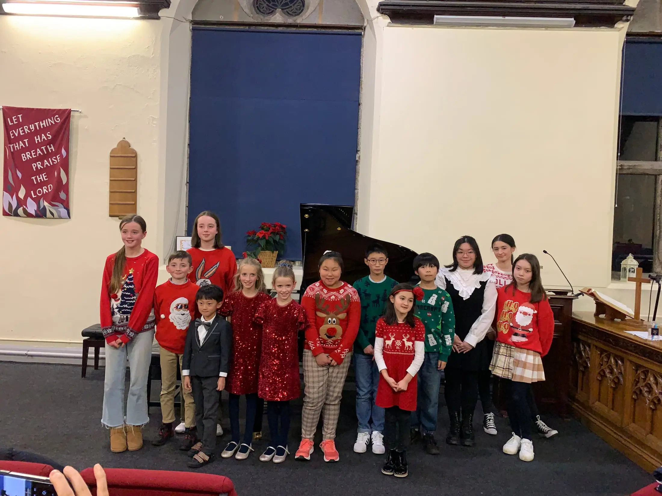 Students gathered before a recital